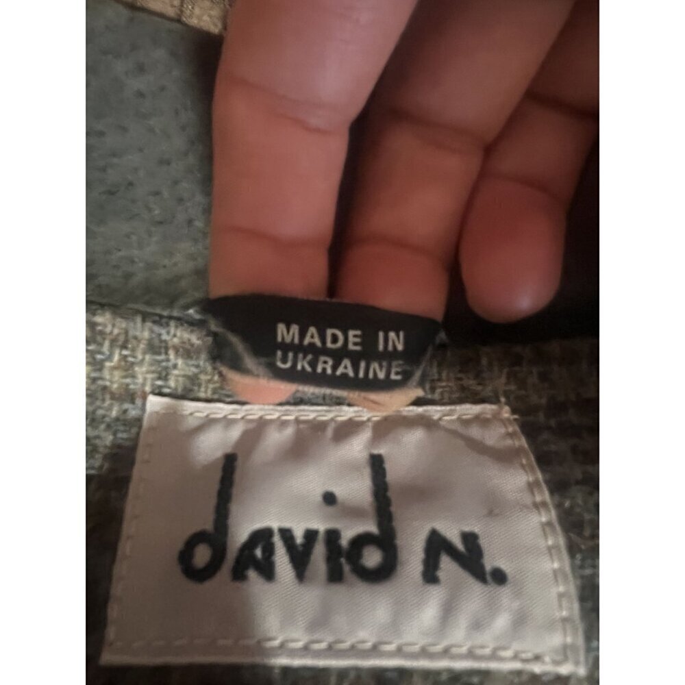 David N Vintage Glen Plaid Blazer Men Velvet Collar scandinavian estate tweed - Picture 10 of 10